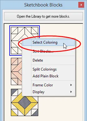 Right-click and choose Select Coloring.