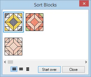 Click each block in the order you want them to appear in your palette. 