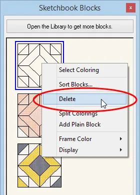 Right-click to display the Context menu and choose Delete.