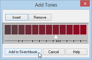 Once you'd added or removed tones, click Add to Sketchbook.