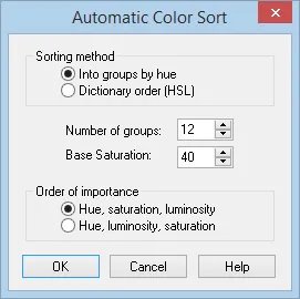 Automatic sorting options