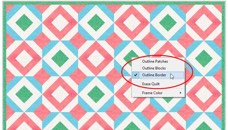If you want a virtual outline for your border, click to check this option.