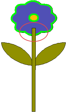 Select a patch, or in this case, patches (the purple flower and the center circle).