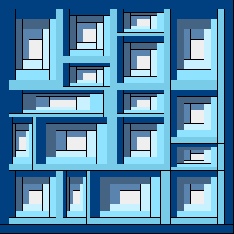 Custom quilt with blocks.