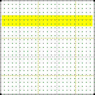 Incorrect Setup: The snap points (24) are not divisible by 5. As you can see, the dots do not line up evenly on the graph paper lines. 