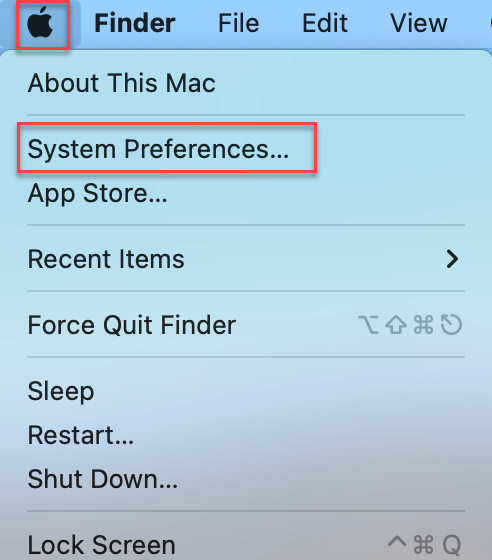 System Preferences Select